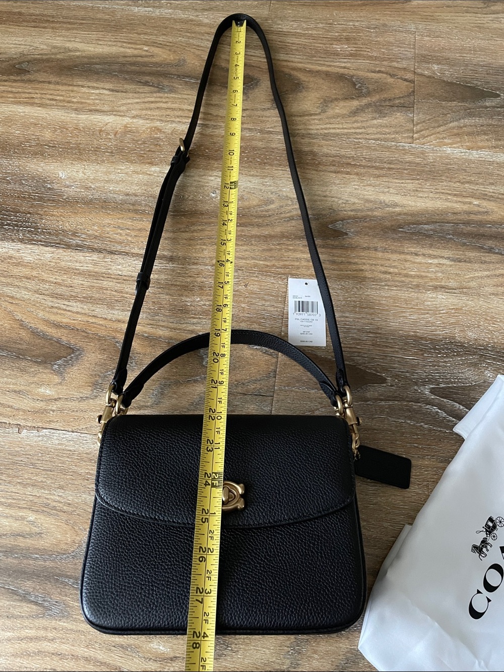 Coach Cassie 19 in Black Pebbled Leather - Picture 5 of 14
